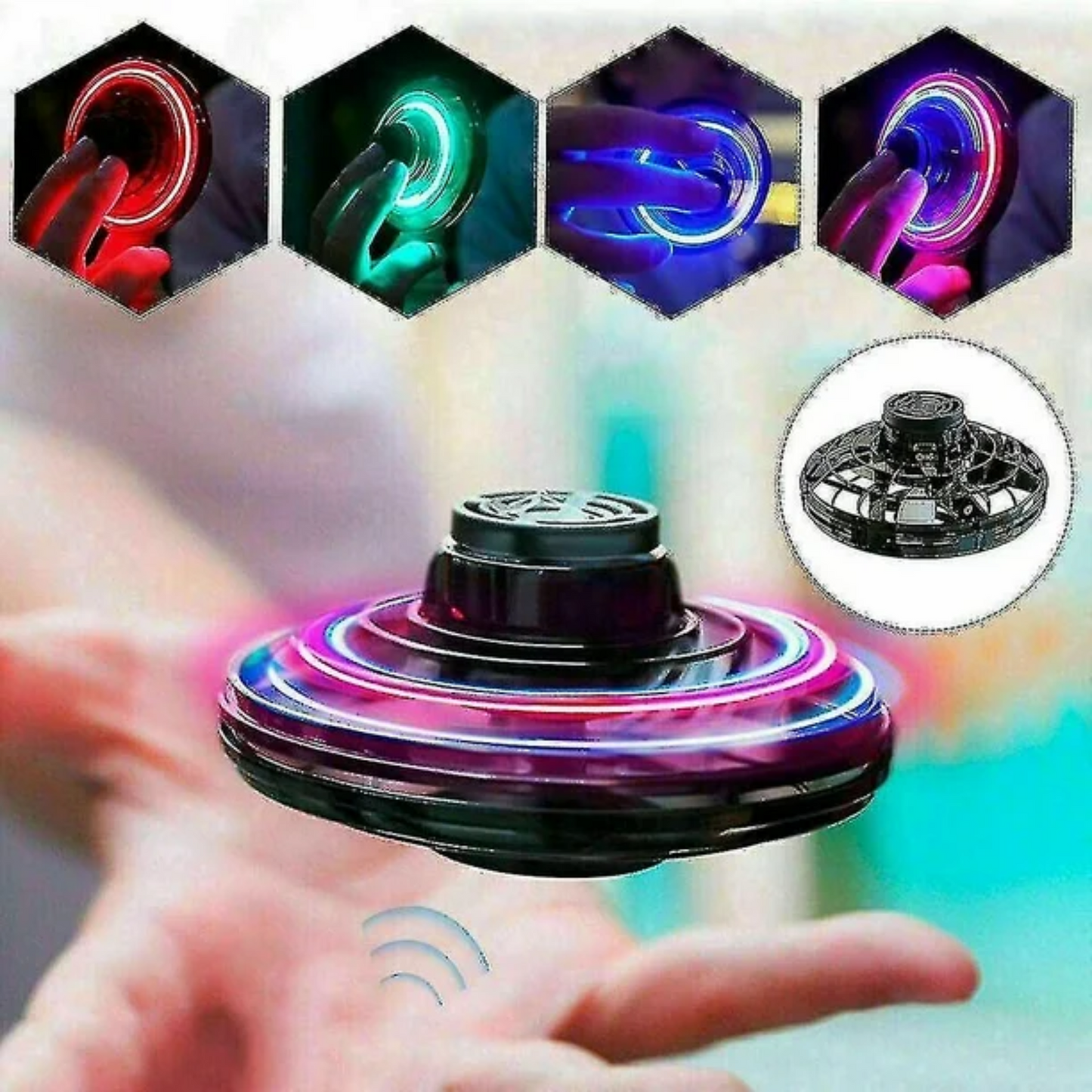 Mini Spinner Volador Dron Con Luces